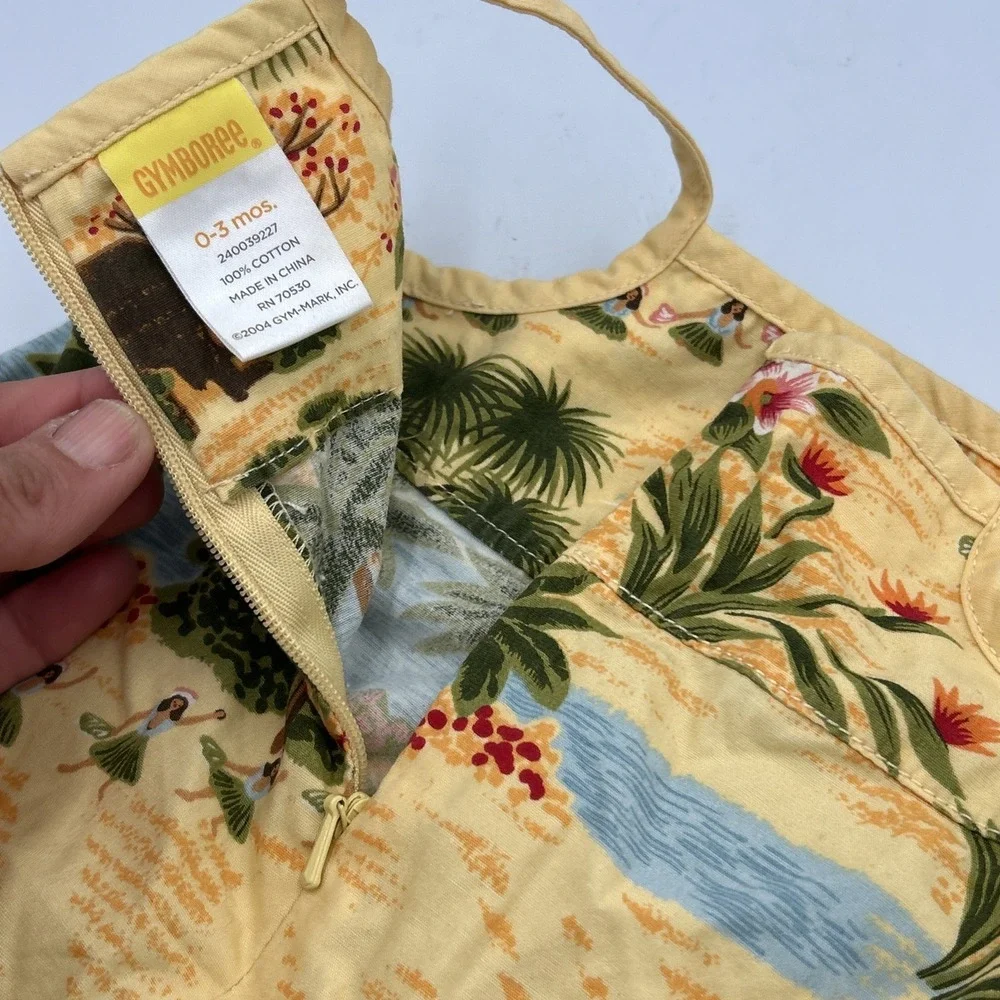 Vintage Y2K Gymboree Dress Hawaii Aloha Hulu Coastal‎ Island Beach 0-3 Months